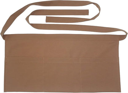Resist water 3 big Pockets Waist Server Apron Kitchen Restaurant Unisex Half by SEW+UR+LIFE