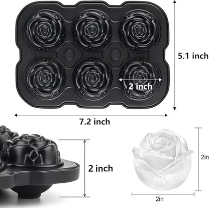 Rose Ice Cube Tray, ZACHDEE 2" Flower Silicone Ice Cube Tray - Image 2