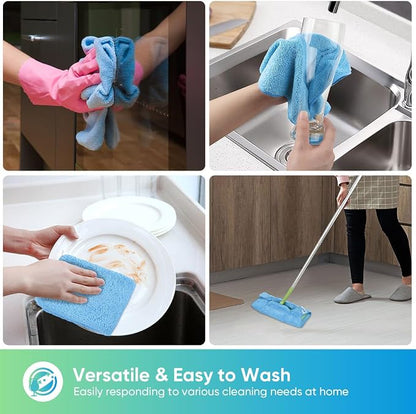 HOMEXCEL Blue Microfiber Cleaning Cloth, 12 Pack Premium Microfiber Towels - Image 5
