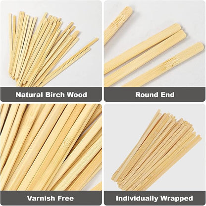 100pcs Wood Coffee Stirrer Sticks, 5.5 Inch Wooden Swizzle Stick Beverage Mixer - Image 3