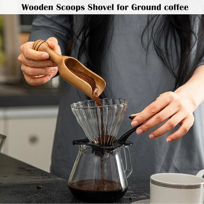 Wooden Scoops for Canisters 4PCS Wooden Scoop for Jars 4.9″Med-size Acacia - Image 6