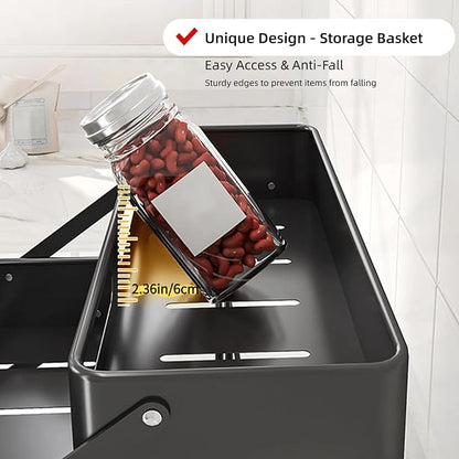 Bokelai Spice Rack 3 Tier Foldable Seasoning Organizer Jars Storage Holder Step - Image 3