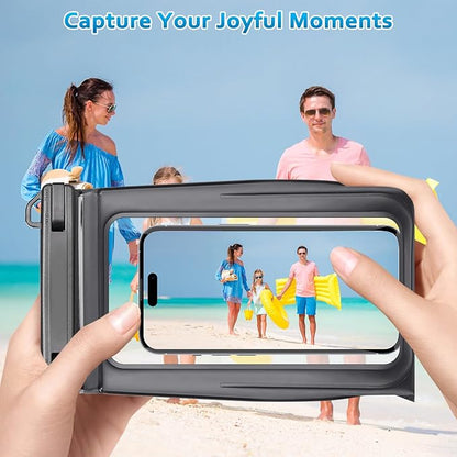 2 Pack Large Waterproof Phone Pouch, IPX8 Double Sealing Floating Waterproof Bag for iPhone 16 15 14 Pro Max Sumsang S25 S24 Google All Devices