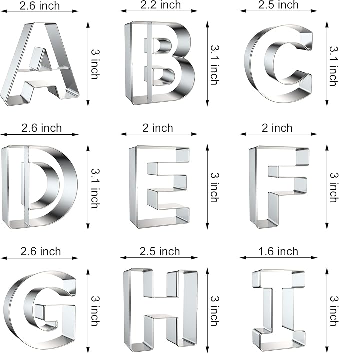 Alphabet Letter Cookie Cutters Shapes Large 3 Inch - Image 2