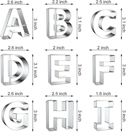 Alphabet Letter Cookie Cutters Shapes Large 3 Inch - Image 2