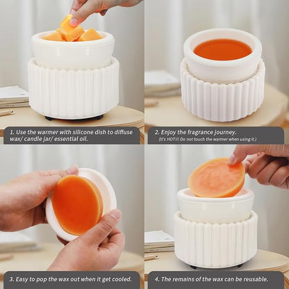 Ceramic Wax Melt Warmer with 1 pc Silicone Dish Candle Warmer - Image 5