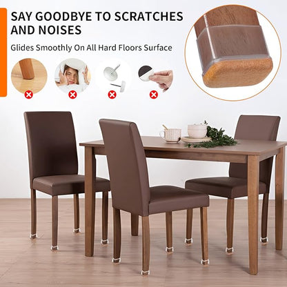 Ezprotekt 8 Pcs Rectangle Clear Silicone Chair Leg Floor Protectors, Rectangle - Image 5