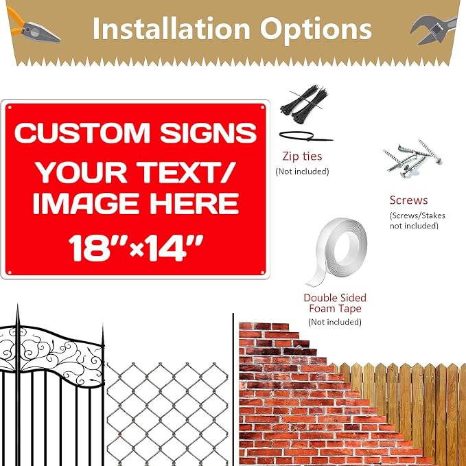 Repaly Personalized signs, Aluminum Weatherproof Metal Sign Multiple Sizes - Image 6