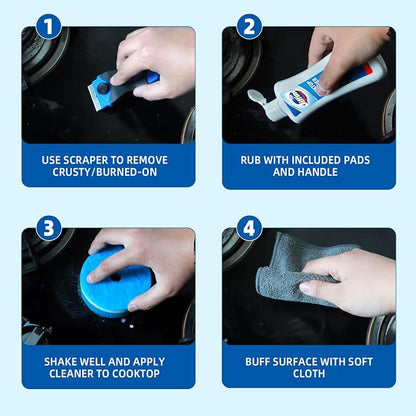 Glass Cooktop Cleaner Kit & Polish - 10 oz Stove Top Cleaner - Image 6
