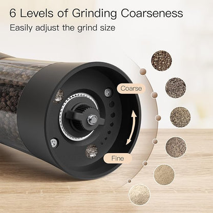 Ultrean Electric Salt and Pepper Grinder Set, USB-C Rechargeable, Salt and - Image 3