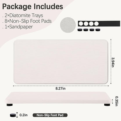 NiuYichee 2 Pcs Water Absorbing Stone Trays, Kitchen/Bathroom Sink Soap Dish - Image 6