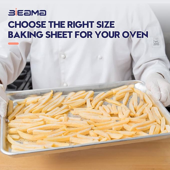BIEAMA 12 Pack Half Size 18" x 13" Aluminum Baking Sheet Pan Perforated - Image 7