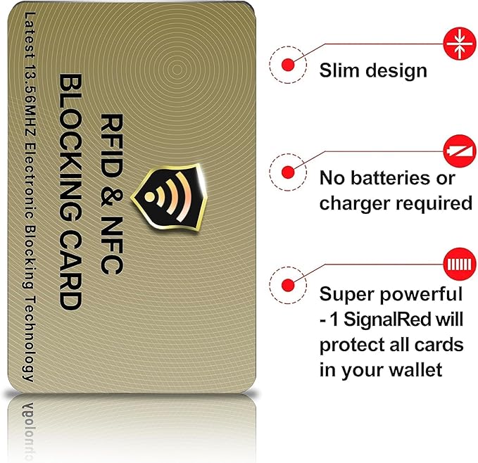 SaiTech IT 20 Pack RFID Cards One Card Protects Entire Wallet Purse For Men & Women, Contactless Bank Debit Credit Card Protector ID ATM Guard Card – Golden