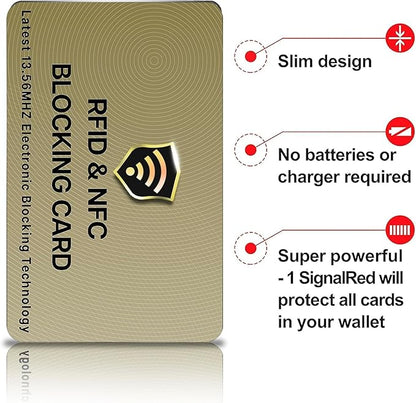 SaiTech IT 20 Pack RFID Cards One Card Protects Entire Wallet Purse For Men & Women, Contactless Bank Debit Credit Card Protector ID ATM Guard Card – Golden