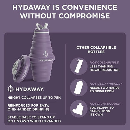 HYDAWAY 25oz Collapsible Water Bottle - BPA-Free, Leakproof, Lightweight, and Space-Saving - Perfect for Hiking, Travel, and All-Day Hydration