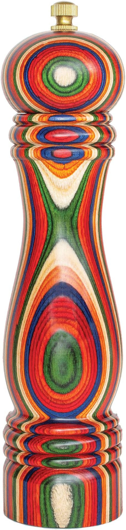 Baltique Marrakesh Pepper Grinder – 8 Inch Colorful Wooden Pepper Mill by TotallyBamboo