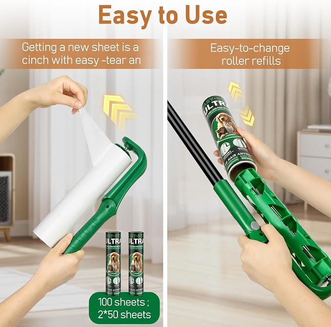 Large Lint Roller Refills for Lint Remover, 4 Pack 10 Inch Big Lint Roller - Image 4