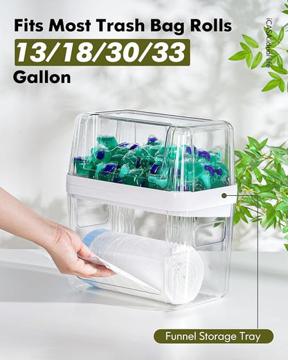 iCASA Trash Bag Dispenser Dishwasher Pod Organizer, 3 in 1 Grocery Garbage Bags - Image 4