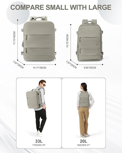 coowoz Large Travel Backpack Carry On for Women Man Waterproof Gym Backpacks with Laptop Compartment Mochila de Viaje Teacher Personal Item Backpack Rucksack Airplane Accessories Must Haves(Brown)