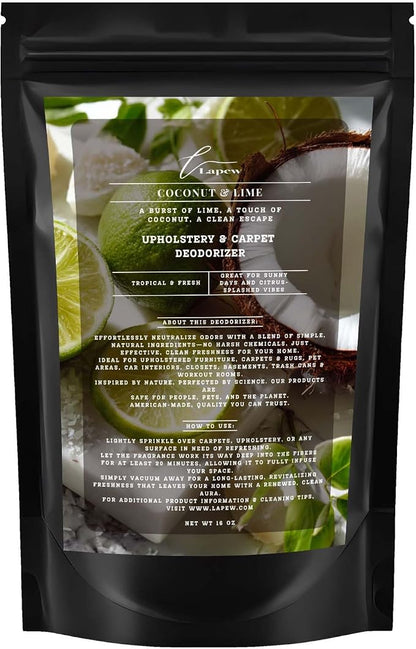 Coconut & Lime Carpet Freshener Powder: Powerful Odor Eliminator by Lapew