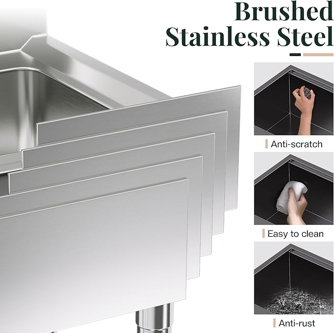 36-Inch Undermount Kitchen Sink Workstation, 16 Gauge Stainless Steel Double Bowl Kitchen Sink with Cutting Board, Drying Rack, Roll-Up Rack and Drain Assembly