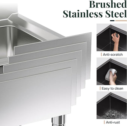 36-Inch Undermount Kitchen Sink Workstation, 16 Gauge Stainless Steel Double Bowl Kitchen Sink with Cutting Board, Drying Rack, Roll-Up Rack and Drain Assembly