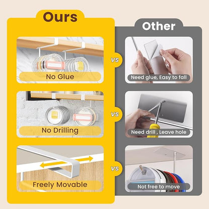 2 Pack Tumbler Lid Organizer, Under Cabinet Cup Lid Holder - Image 7
