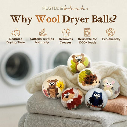 Fluff Ewes Wool Dryer Balls 6 Pack Premium New Zealand Wool Laundry Balls - Image 2