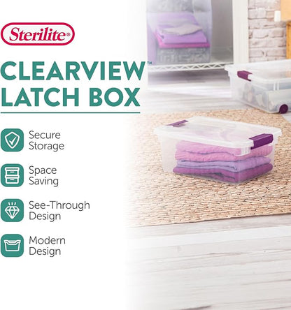Sterilite 24-Pack ClearView Latch Box, Stackable Storage Organizer Bins - Image 2