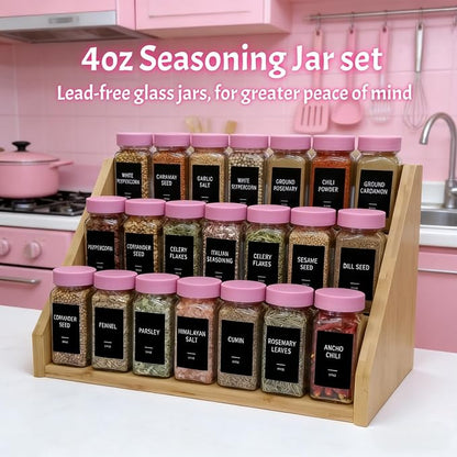 Pink Spice Jars with Labels - Image 3