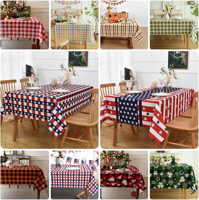 Waterproof Checkered Tablecloth Fabric - Image 5