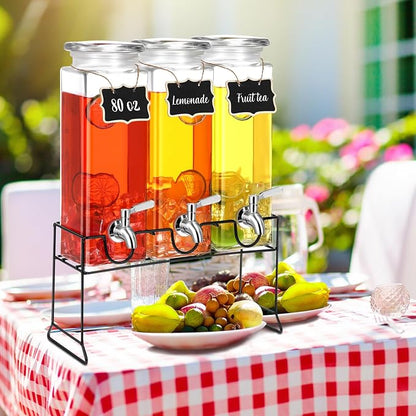 3 Pack 80 oz Tall Glass Drink Dispenser - Image 7