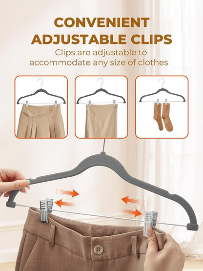 HOUSE DAY Velvet Skirt Hangers 36 Pack, Space Saving Slim Velvet Pant Hangers - Image 5