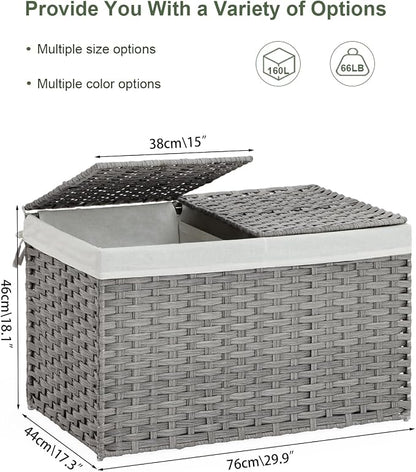 Storage Basket with Lid Wicker Baskets - Image 4
