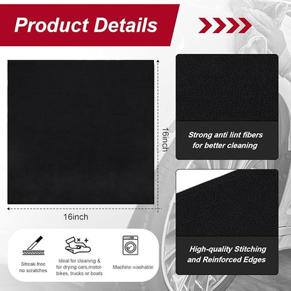 200 Pcs Microfiber Cleaning Cloth 16x16 Inch Microfiber Towels - Image 2