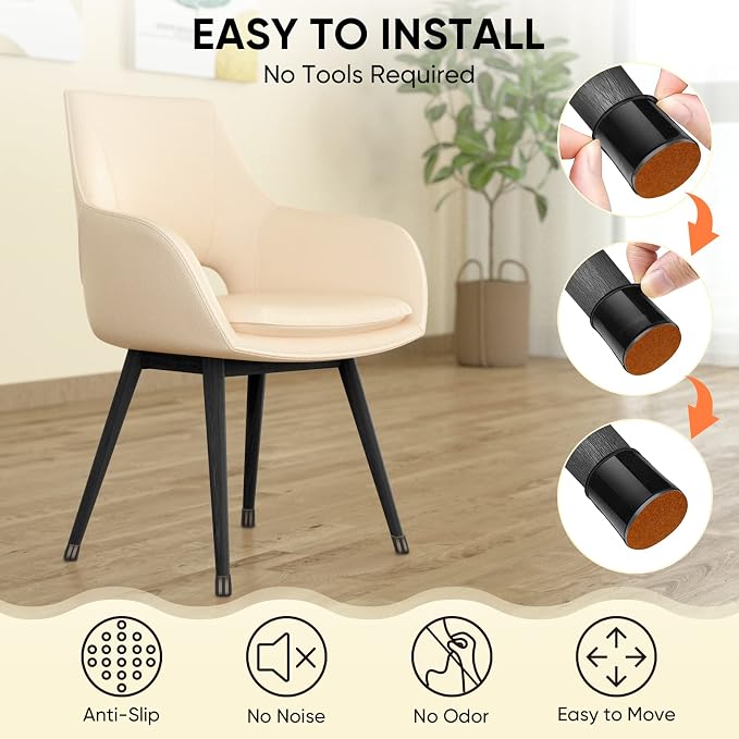 BALEINE 16 Pack Silicone Chair Leg Floor Protectors, Stool Leg Protectors Cap - Image 6