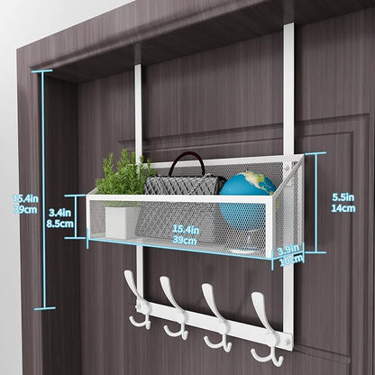 Over The Door Hooks Organizer, Coat Rack Over The Door Storage Hanger Towel Rack - Image 7