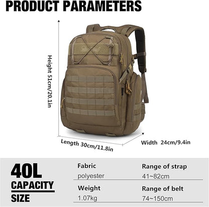 Mardingtop 40L Tactical Backpack for Men,Molle Military Backpack for Hiking,Travel,Camping, Hunting