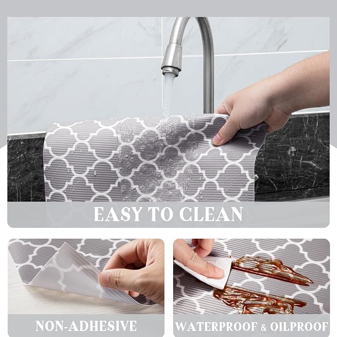 Glotoch Shelf Liners for Kitchen Cabinets 17.5x360 Inch Non Adhesive Drawer - Image 7