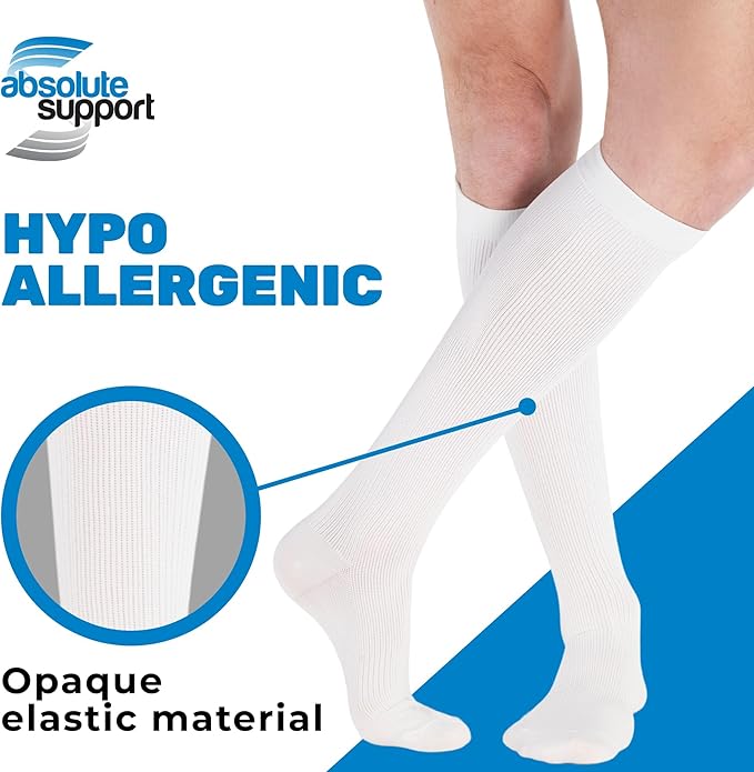 ABSOLUTE SUPPORT Cotton Compression Socks for Women & Men 20-30 mmhg Knee High