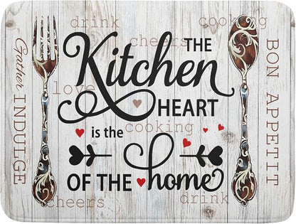 Giwawa 18"x24" Dish Drying Mat The Kitchen is The Heart of The Home- Knife Fork by Giwawa
