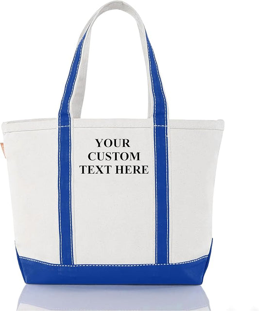 CB STATION Medium Classic Canvas Tote Bag for Women, Top Zipper Closure, Outer Pocket, Daily Essentials, Groceries, Traveling