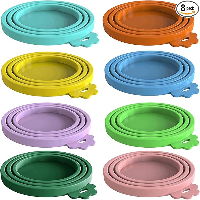 8 pack Silicone Pet Food Can Lids by WANBAO