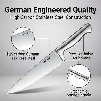 McCook® Knife Sets, German Stainless Steel Kitchen Knife Block Sets - Image 4