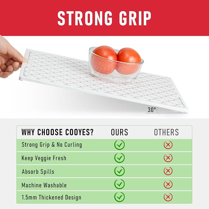 Cooyes 12 Pack Refrigerator Liners, Non Slip Fridge Mats Washable, Refrigerator - Image 3