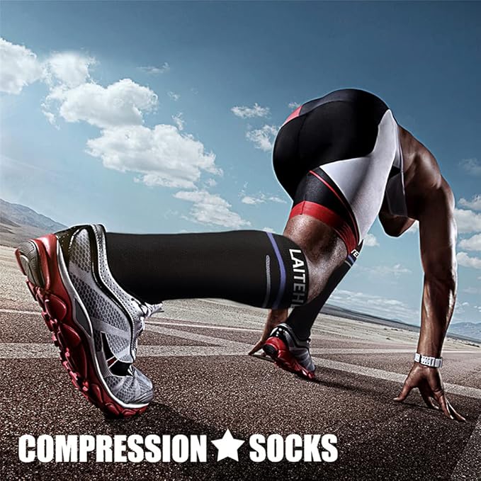 CHARMKING Compression Socks for Women & Men Circulation (3 Pairs) 15-20 mmHg is Best Support for Athletic Running Cycling