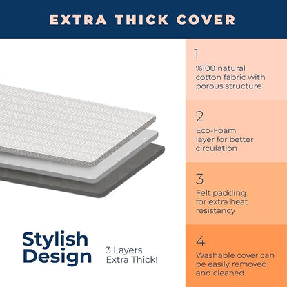 Ironing Board with Iron Rest, Iron Board with 3 Layers Extra Thick Cover - Image 3