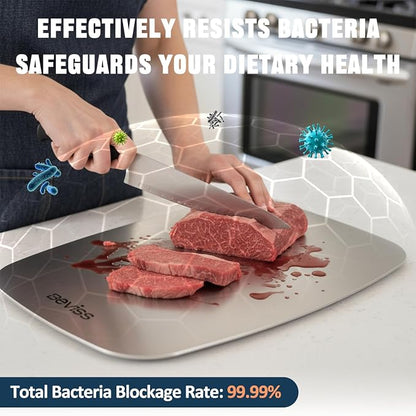Non-Toxic Cutting Board Set of 3, 304 Stainless Steel Cutting Board Double Sided - Image 2