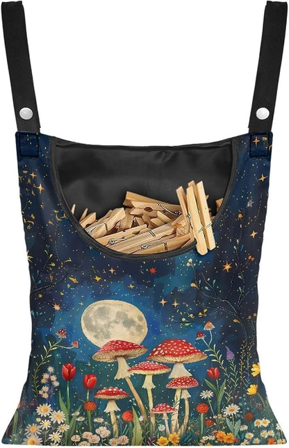 Mushroom Handy Clothespin Bags Moon Space-Saving Clothespin Storage Hanger Bag by CREAMIC