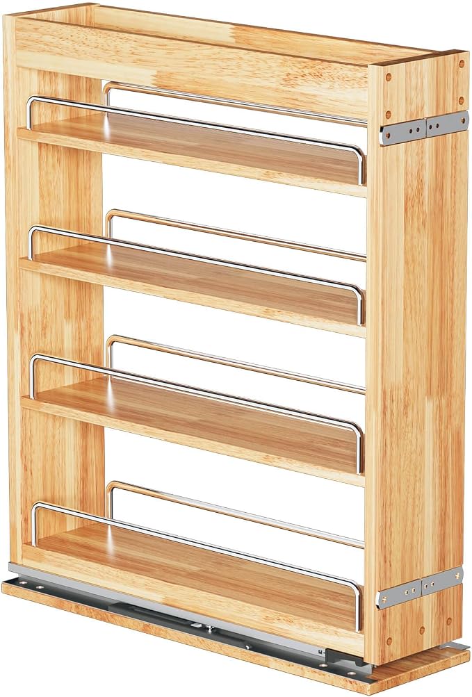 OCG 4-Tier Pull Out Kitchen Cabinet Spice Rack Holder Shelves, spice by OCG